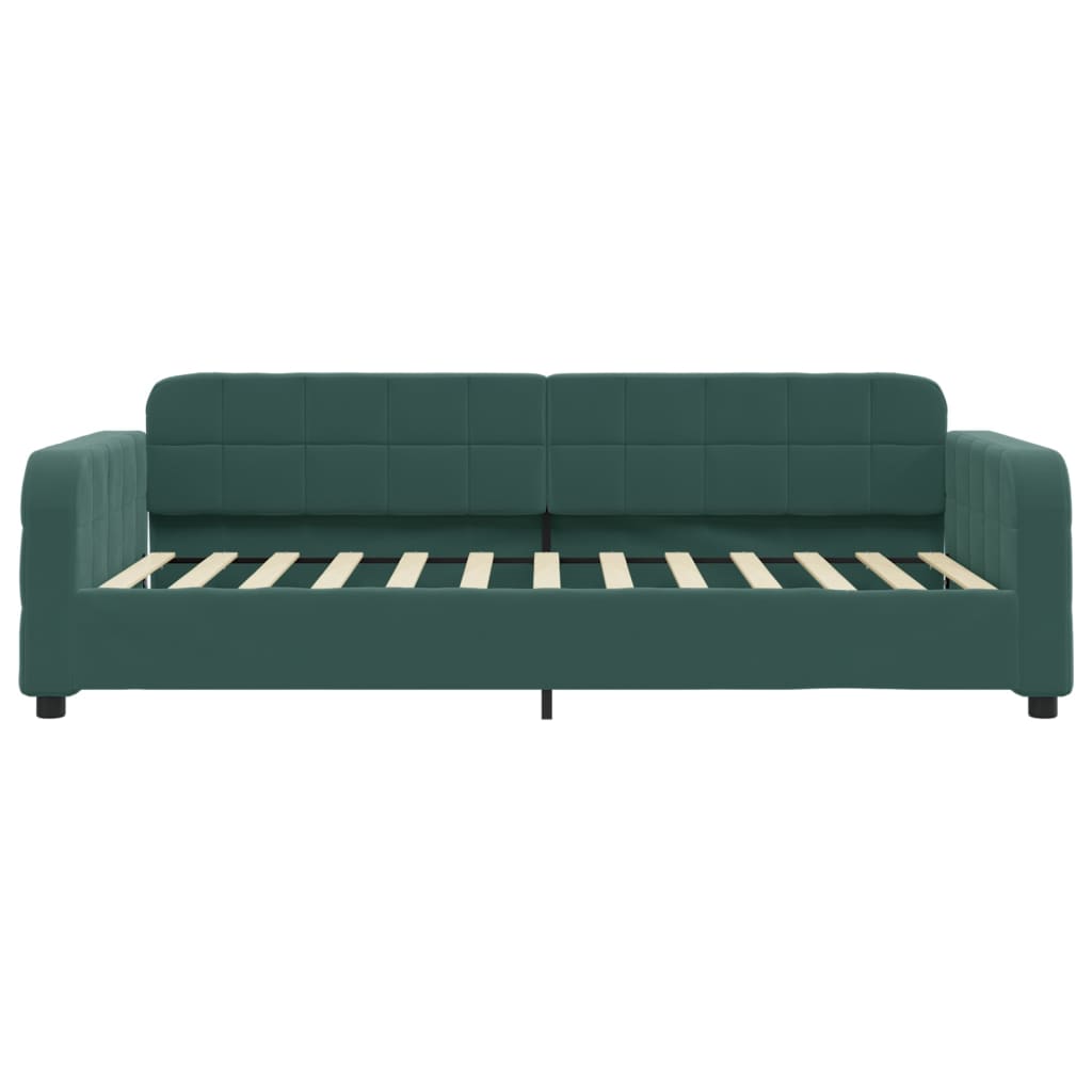 Divano Letto con Letto Estraibile Verde Scuro 100x200cm Velluto