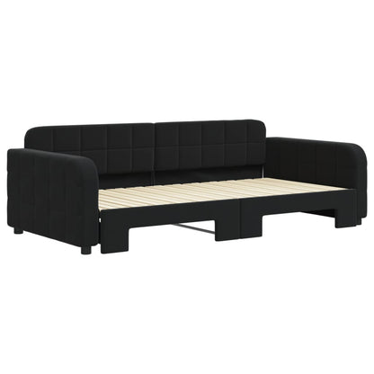Divano Letto con Letto Estraibile Nero 100x200 cm in Velluto - homemem39