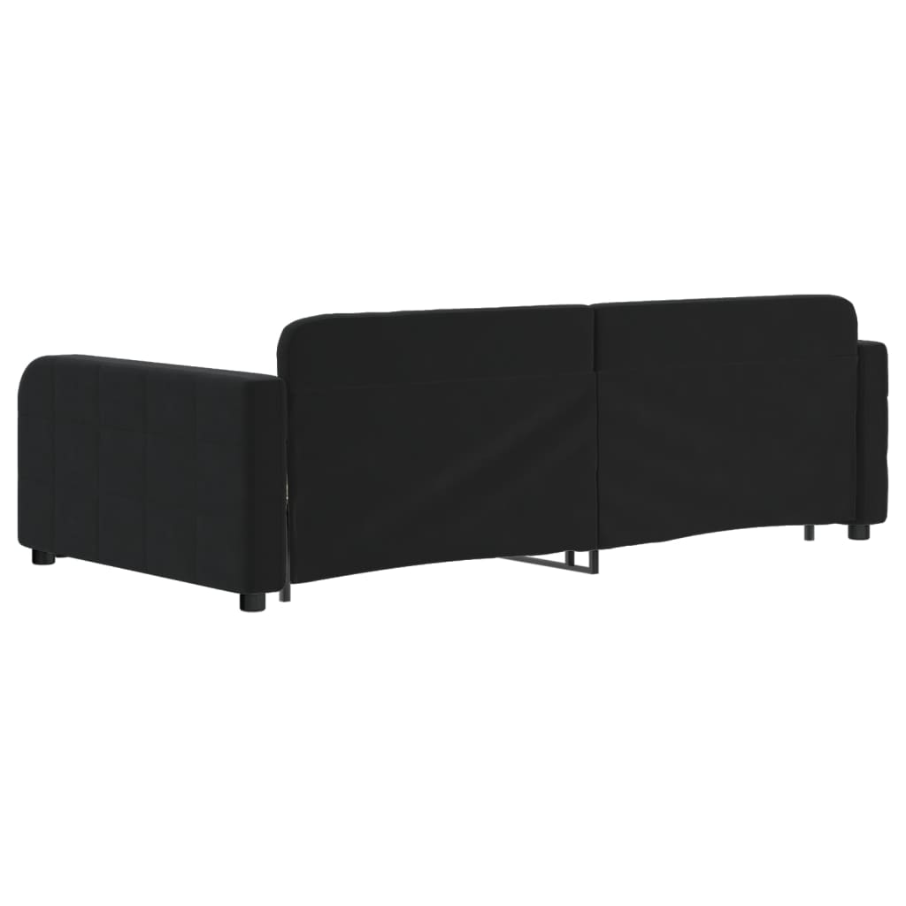 Divano Letto con Letto Estraibile Nero 100x200 cm in Velluto - homemem39