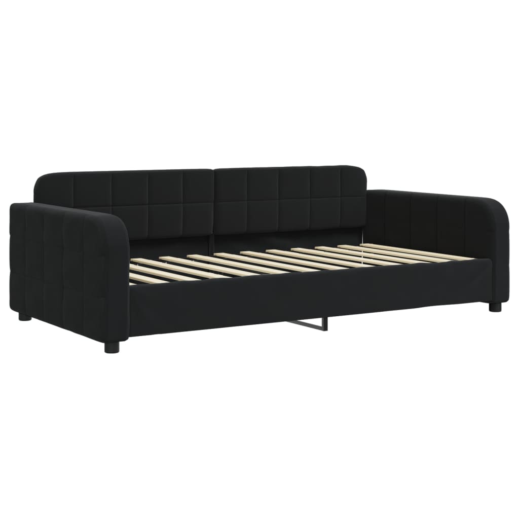Divano Letto con Letto Estraibile Nero 100x200 cm in Velluto - homemem39