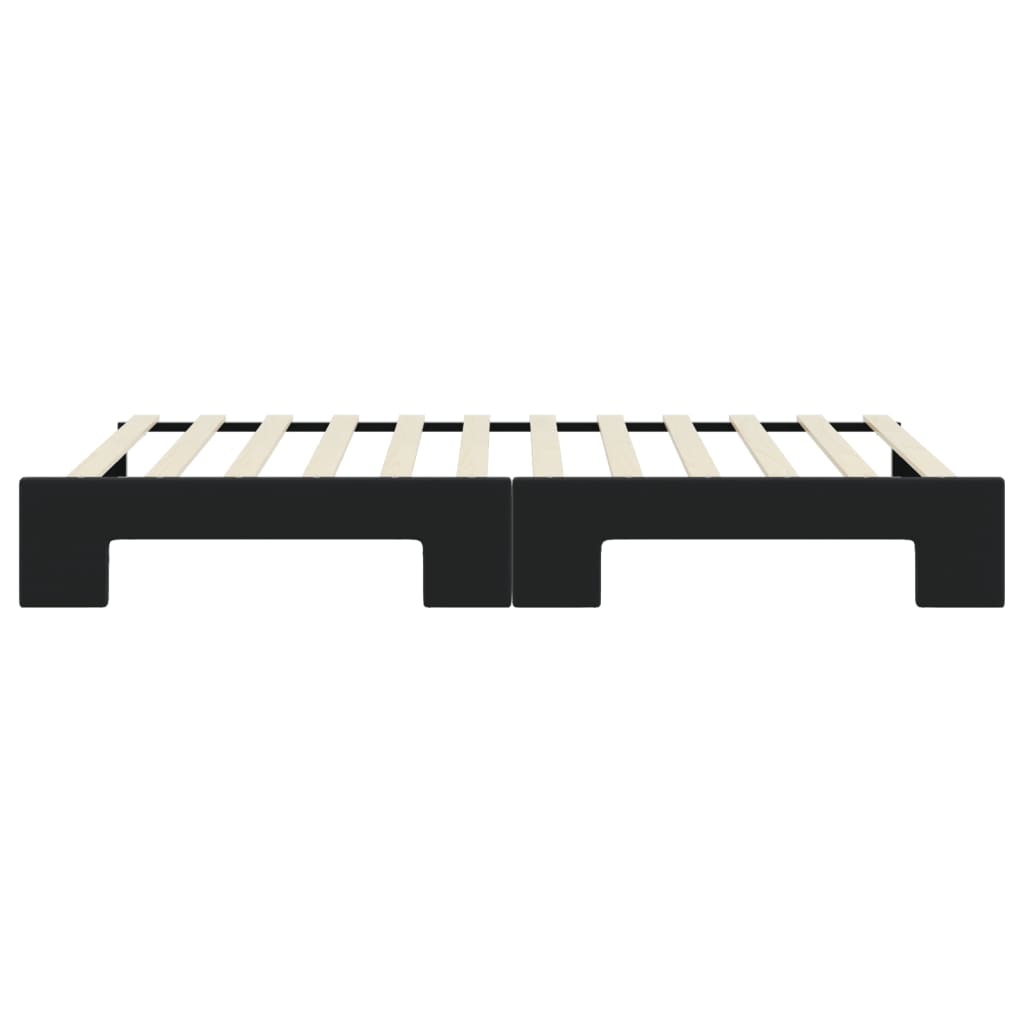 Divano Letto con Letto Estraibile Nero 100x200 cm in Velluto