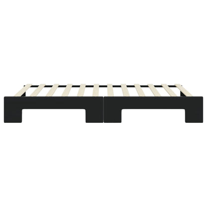 Divano Letto con Letto Estraibile Nero 100x200 cm in Velluto