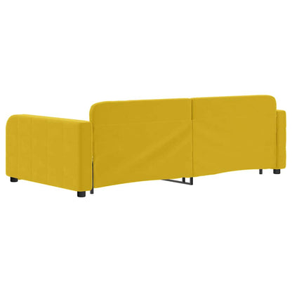 Divano Letto con Letto Estraibile Giallo 100x200 cm in Velluto