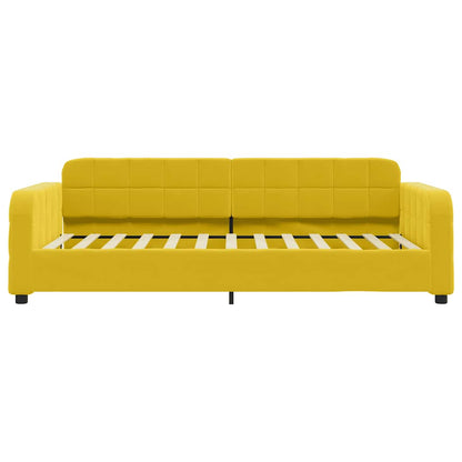 Divano Letto con Letto Estraibile Giallo 100x200 cm in Velluto