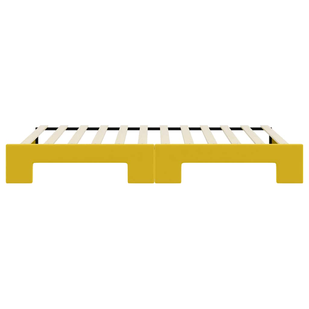Divano Letto con Letto Estraibile Giallo 100x200 cm in Velluto