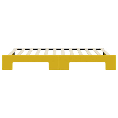 Divano Letto con Letto Estraibile Giallo 100x200 cm in Velluto