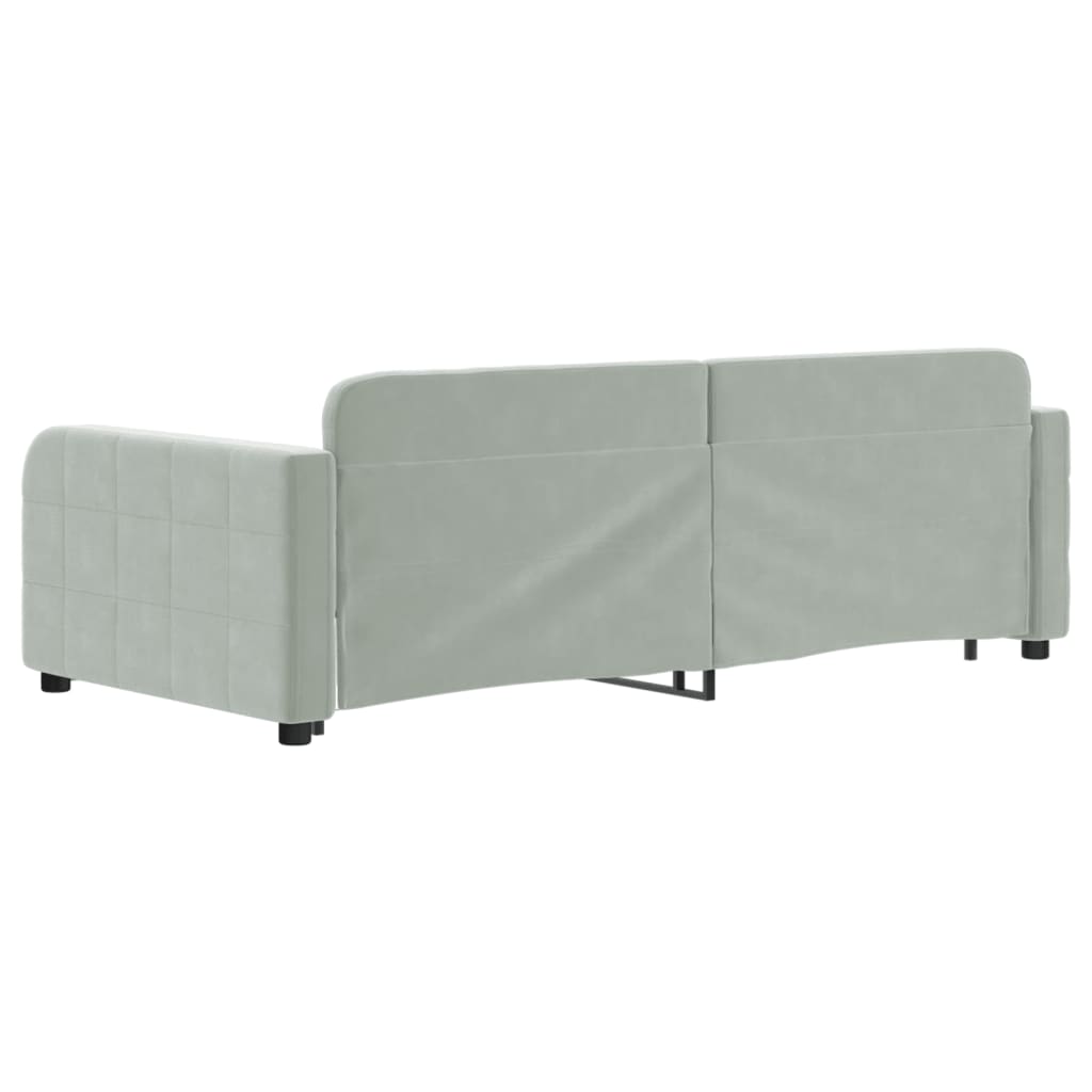 Divano Letto con Letto Estraibile Grigio Chiaro 90x190 Velluto | homemem39