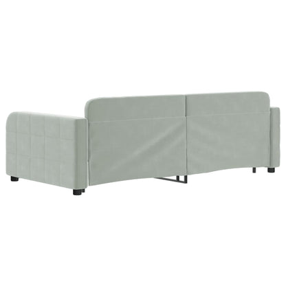 Divano Letto con Letto Estraibile Grigio Chiaro 90x190 Velluto | homemem39