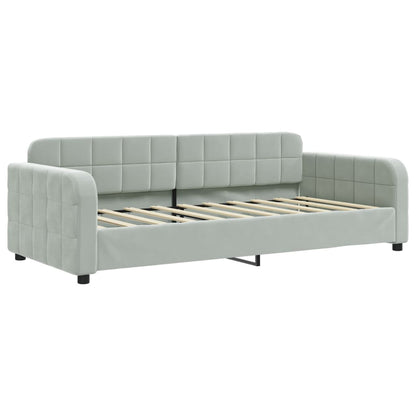 Divano Letto con Letto Estraibile Grigio Chiaro 90x190 Velluto | homemem39