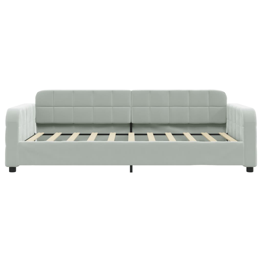 Divano Letto con Letto Estraibile Grigio Chiaro 90x190 Velluto | homemem39