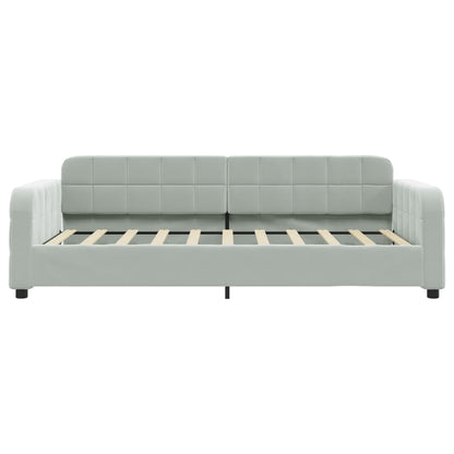 Divano Letto con Letto Estraibile Grigio Chiaro 90x190 Velluto | homemem39