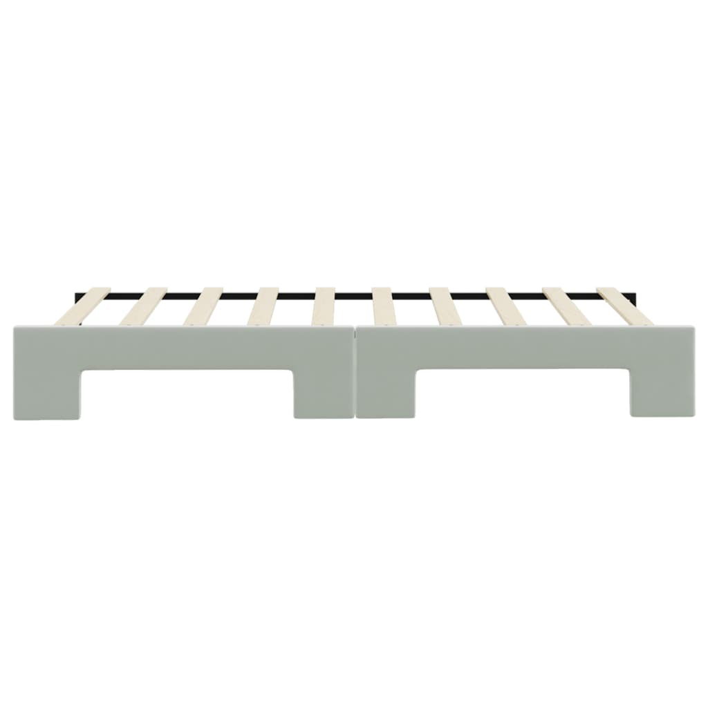 Divano Letto con Letto Estraibile Grigio Chiaro 90x190 Velluto | homemem39