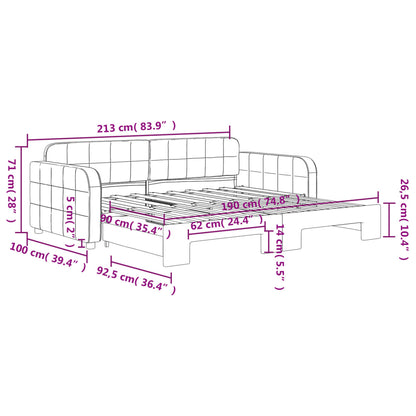 Divano Letto con Letto Estraibile Grigio Chiaro 90x190 Velluto | homemem39