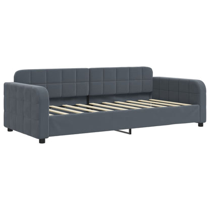 Divano Letto con Letto Estraibile Grigio Scuro 90x190cm Velluto - homemem39