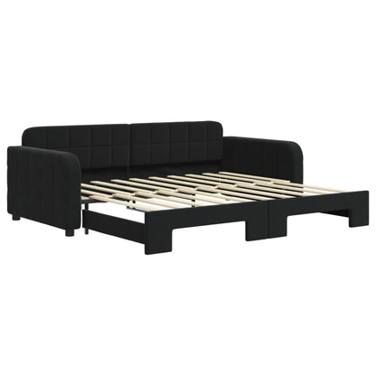 Divano Letto con Letto Estraibile Nero 90x190 cm in Velluto | homemem39