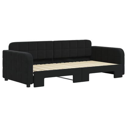 Divano Letto con Letto Estraibile Nero 90x190 cm in Velluto | homemem39
