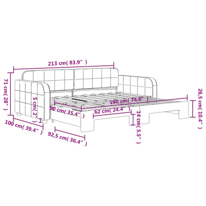 Divano Letto con Letto Estraibile Nero 90x190 cm in Velluto | homemem39