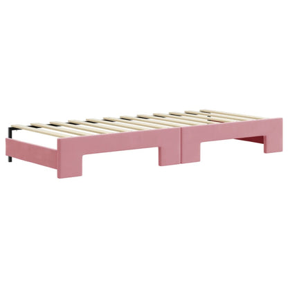 Divano Letto Estraibile con Materassi Rosa 80x200 cm Velluto - homemem39