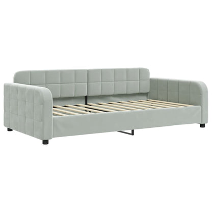 Divano Letto Estraibile Materassi Grigio Chiaro 100x200 Velluto