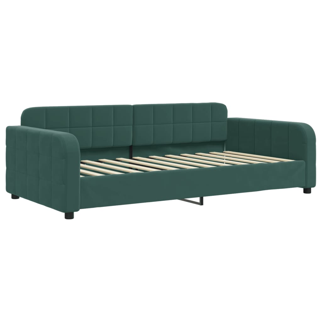 Divano Letto Estraibile Materassi Verde Scuro 100x200 Velluto