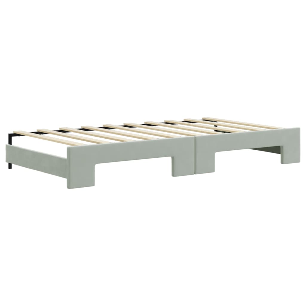 Divano Letto Estraibile Materassi Grigio Chiaro 90x190 Velluto | homemem39