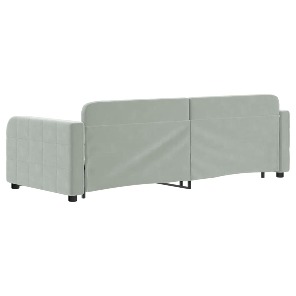 Divano Letto Estraibile Cassetti Grigio Chiaro 80x200cm Velluto - homemem39