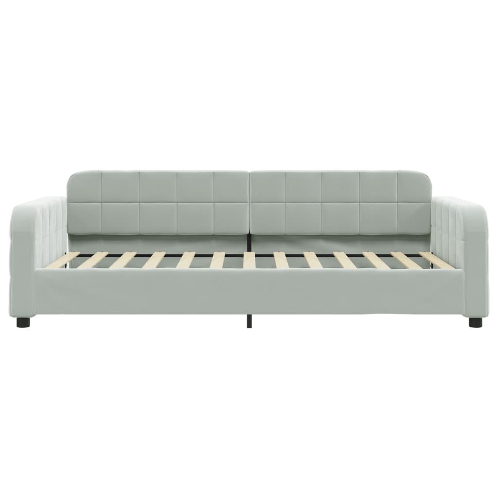 Divano Letto Estraibile Cassetti Grigio Chiaro 80x200cm Velluto - homemem39
