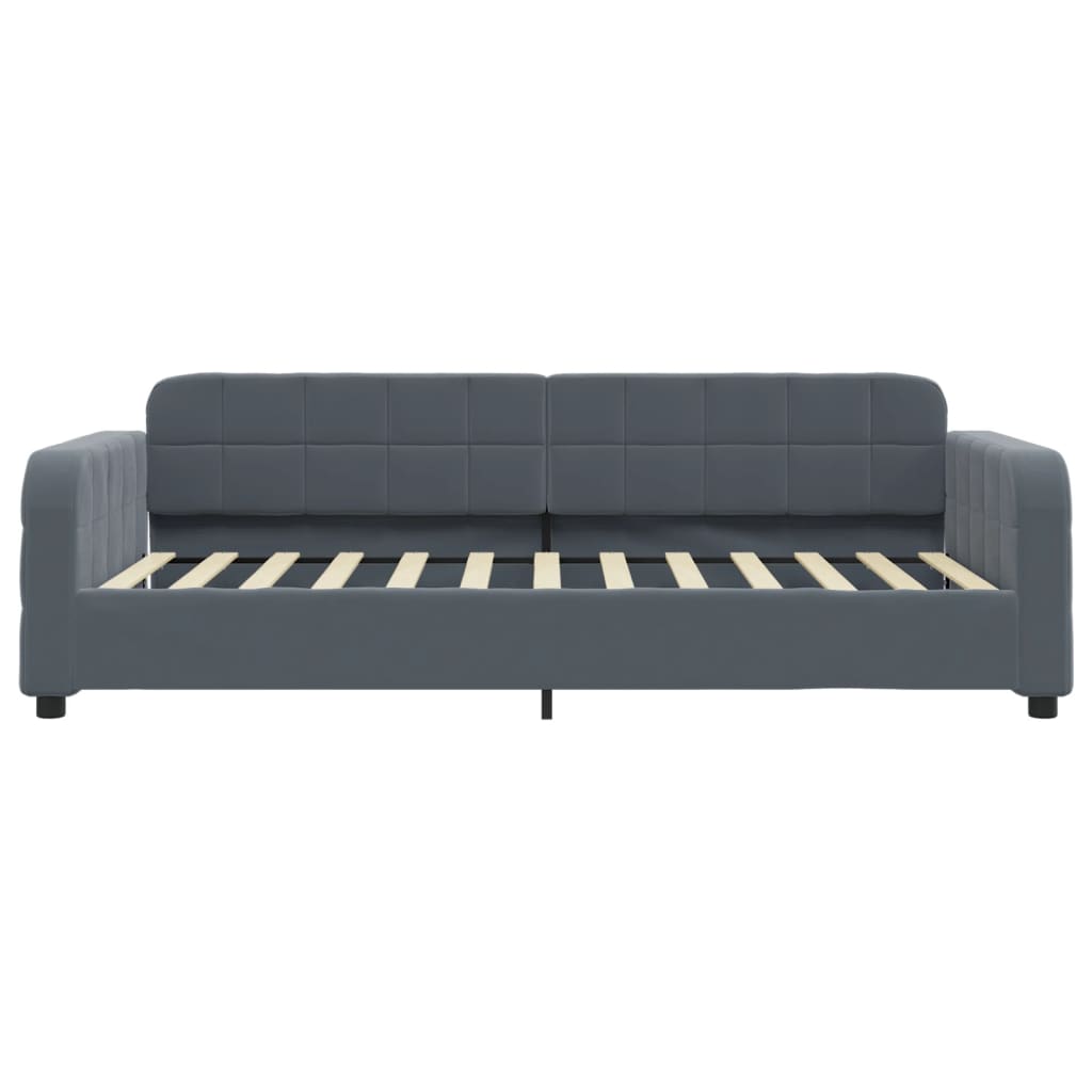 Divano Letto Estraibile Cassetti Grigio Scuro 80x200cm Velluto