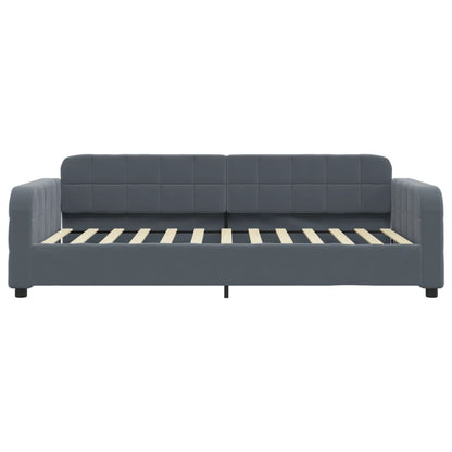 Divano Letto Estraibile Cassetti Grigio Scuro 80x200cm Velluto