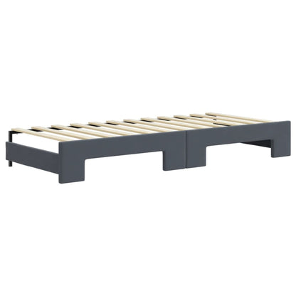 Divano Letto Estraibile Cassetti Grigio Scuro 80x200cm Velluto - homemem39