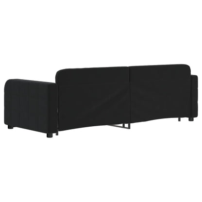 Divano Letto Estraibile con Cassetti Nero 80x200 cm in Velluto | homemem39