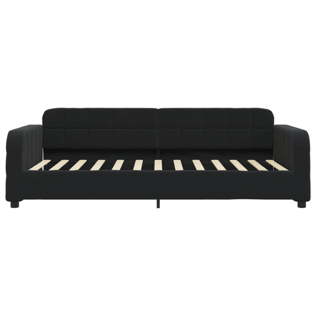 Divano Letto Estraibile con Cassetti Nero 80x200 cm in Velluto | homemem39
