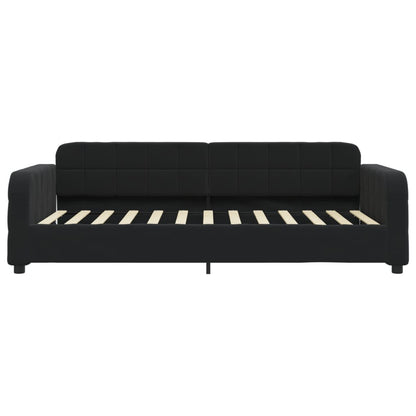 Divano Letto Estraibile con Cassetti Nero 80x200 cm in Velluto | homemem39