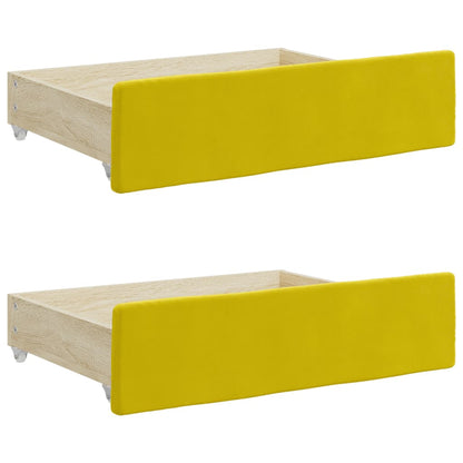 Divano Letto Estraibile con Cassetti Giallo 80x200cm in Velluto - homemem39