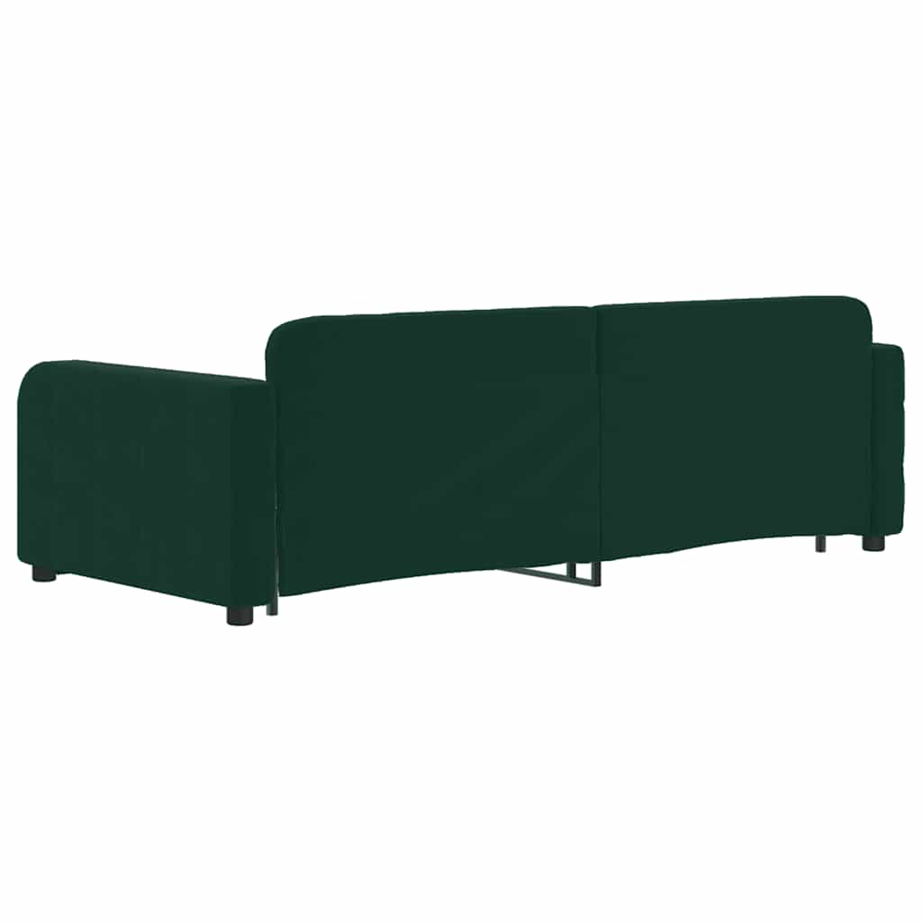 Divano Letto Estraibile Cassetti Verde Scuro 90x200cm Velluto