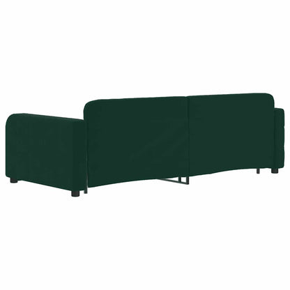 Divano Letto Estraibile Cassetti Verde Scuro 90x200cm Velluto