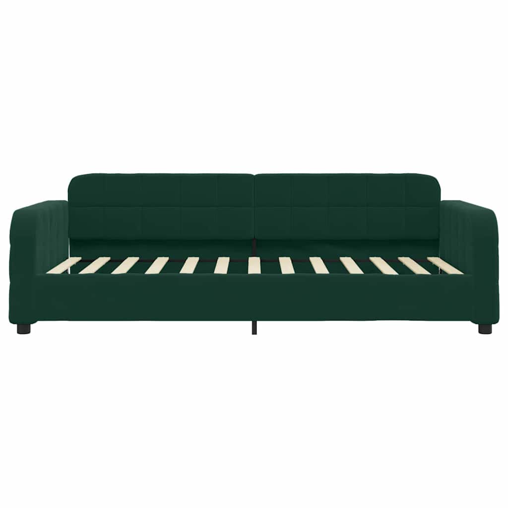 Divano Letto Estraibile Cassetti Verde Scuro 90x200cm Velluto