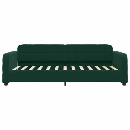 Divano Letto Estraibile Cassetti Verde Scuro 90x200cm Velluto