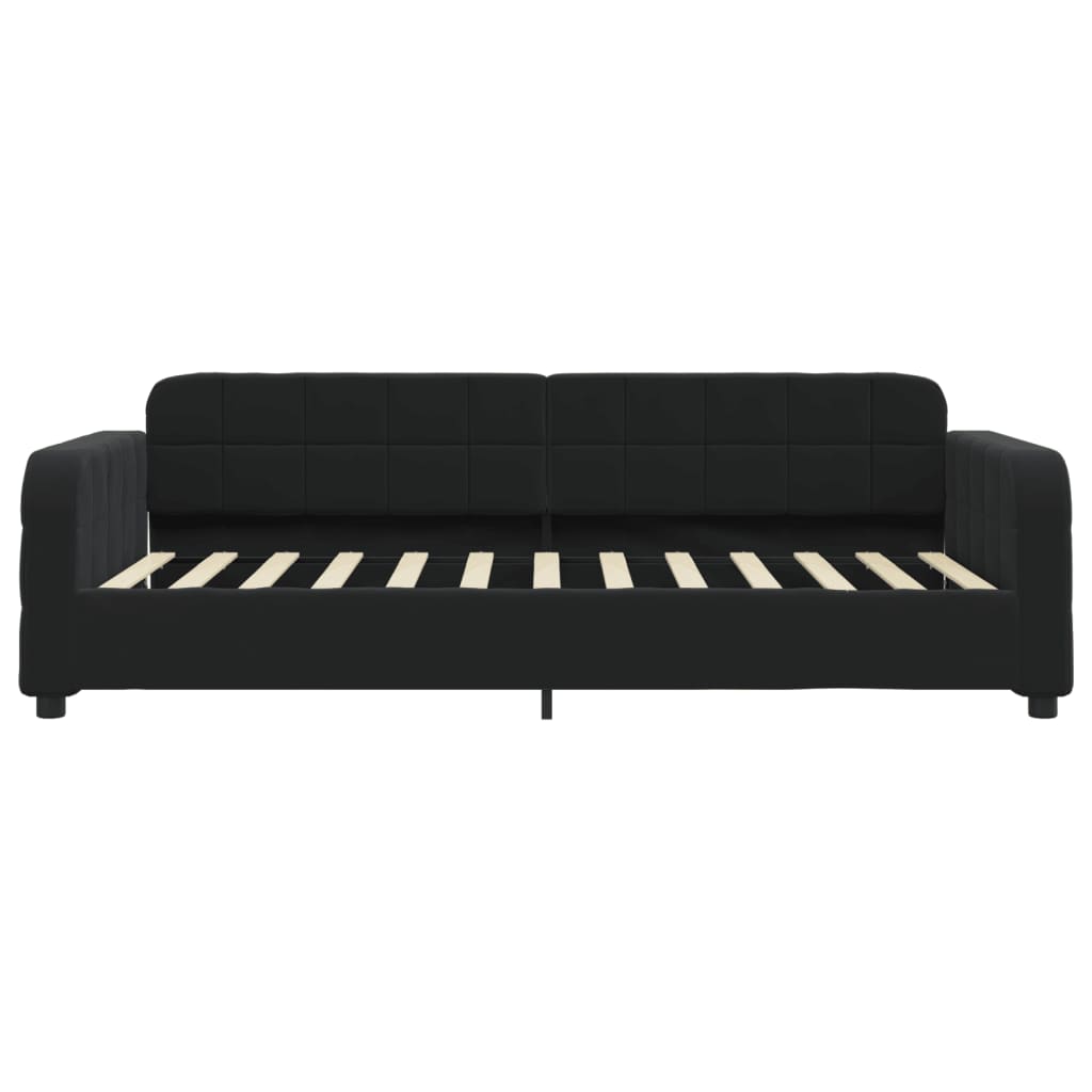 Divano Letto Estraibile con Cassetti Nero 90x200 cm in Velluto - homemem39