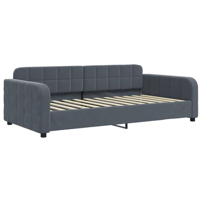Divano Letto Estraibile Cassetti Grigio Scuro 100x200cm Velluto - homemem39