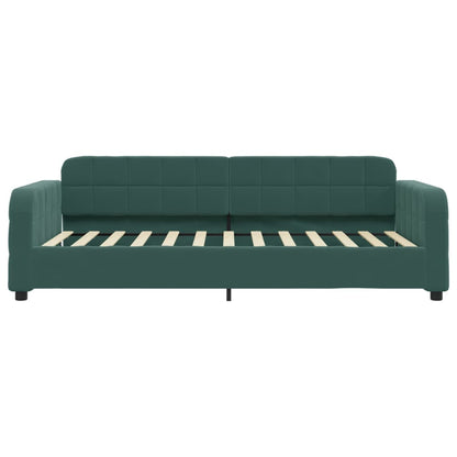 Divano Letto Estraibile Cassetti Verde Scuro 100x200cm Velluto