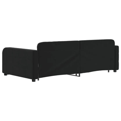 Divano Letto Estraibile con Cassetti Nero 100x200 cm in Velluto - homemem39