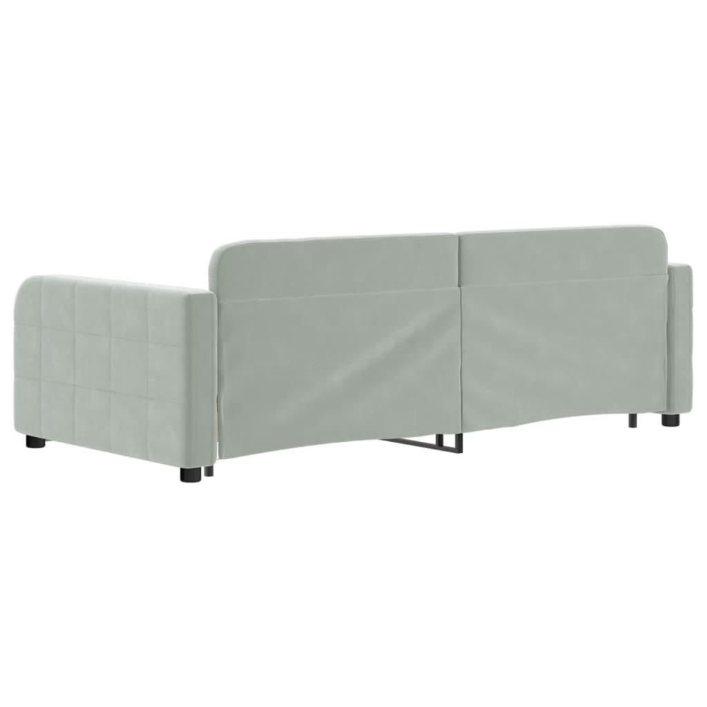 Divano Letto Estraibile Cassetti Grigio Chiaro 90x190cm Velluto | homemem39
