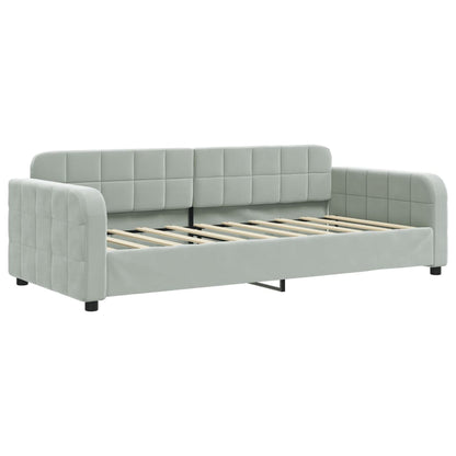 Divano Letto Estraibile Cassetti Grigio Chiaro 90x190cm Velluto | homemem39