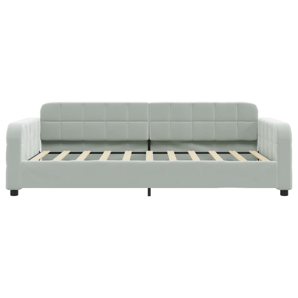 Divano Letto Estraibile Cassetti Grigio Chiaro 90x190cm Velluto | homemem39