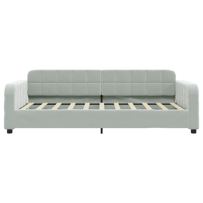 Divano Letto Estraibile Cassetti Grigio Chiaro 90x190cm Velluto | homemem39