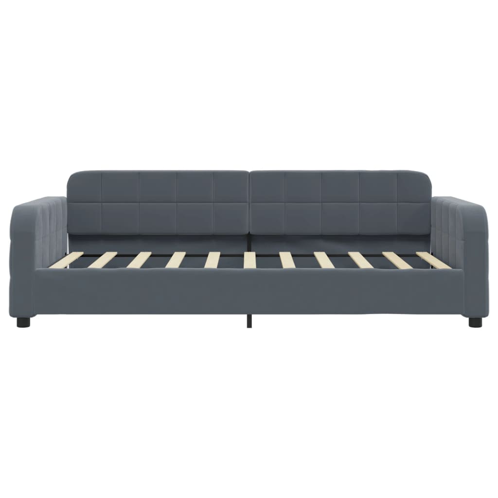 Divano Letto Estraibile Cassetti Grigio Scuro 90x190cm Velluto