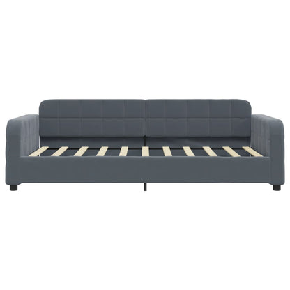 Divano Letto Estraibile Cassetti Grigio Scuro 90x190cm Velluto