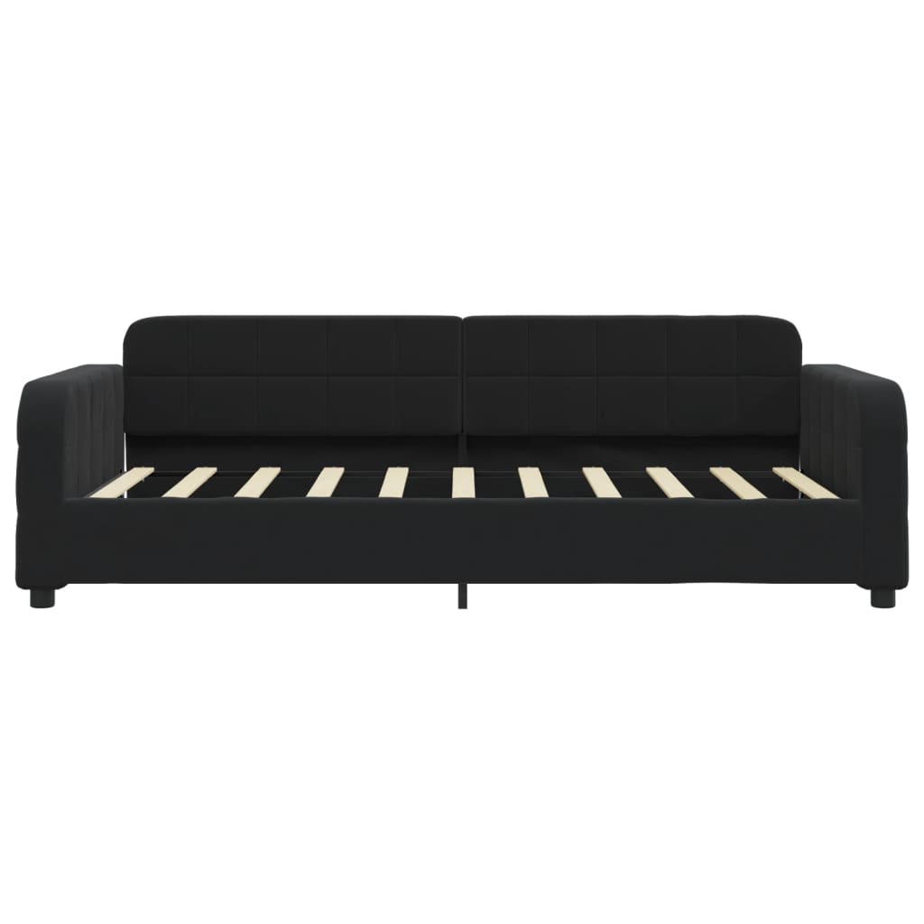 Divano Letto Estraibile con Cassetti Nero 90x190 cm in Velluto | homemem39