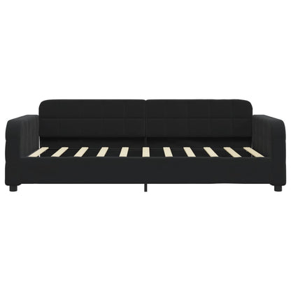 Divano Letto Estraibile con Cassetti Nero 90x190 cm in Velluto | homemem39